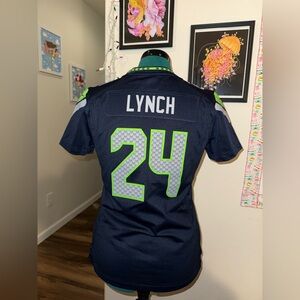 NFL Seattle Seahawks 24 Marshawn Lynch Women’s jersey